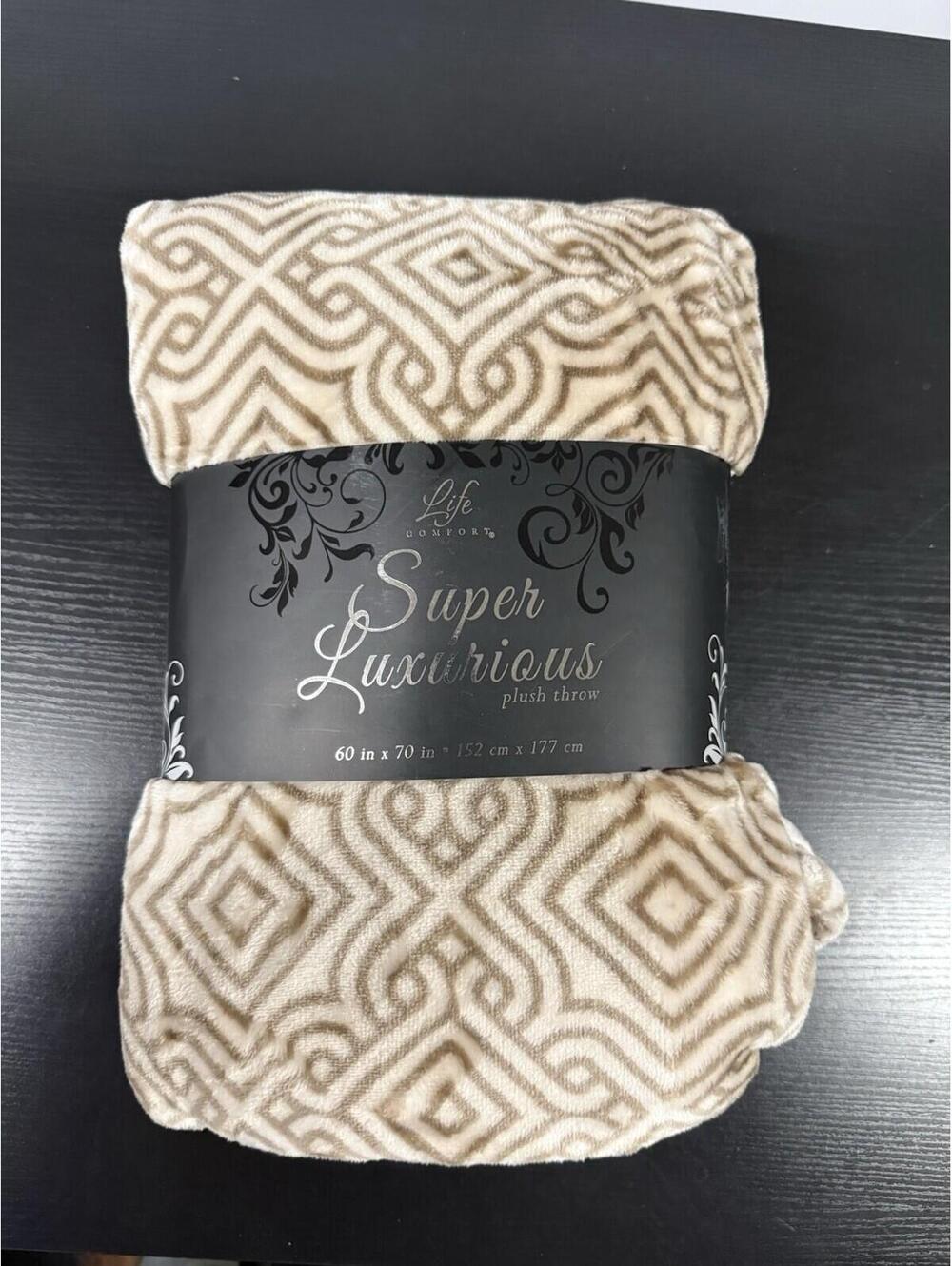 Life Comfort Super Luxurious Plush Throw Blanket 60x70 Beige Tan